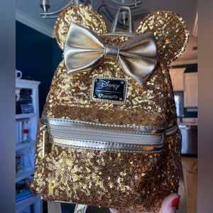 Loungefly Gold Sequin Disney Backpack